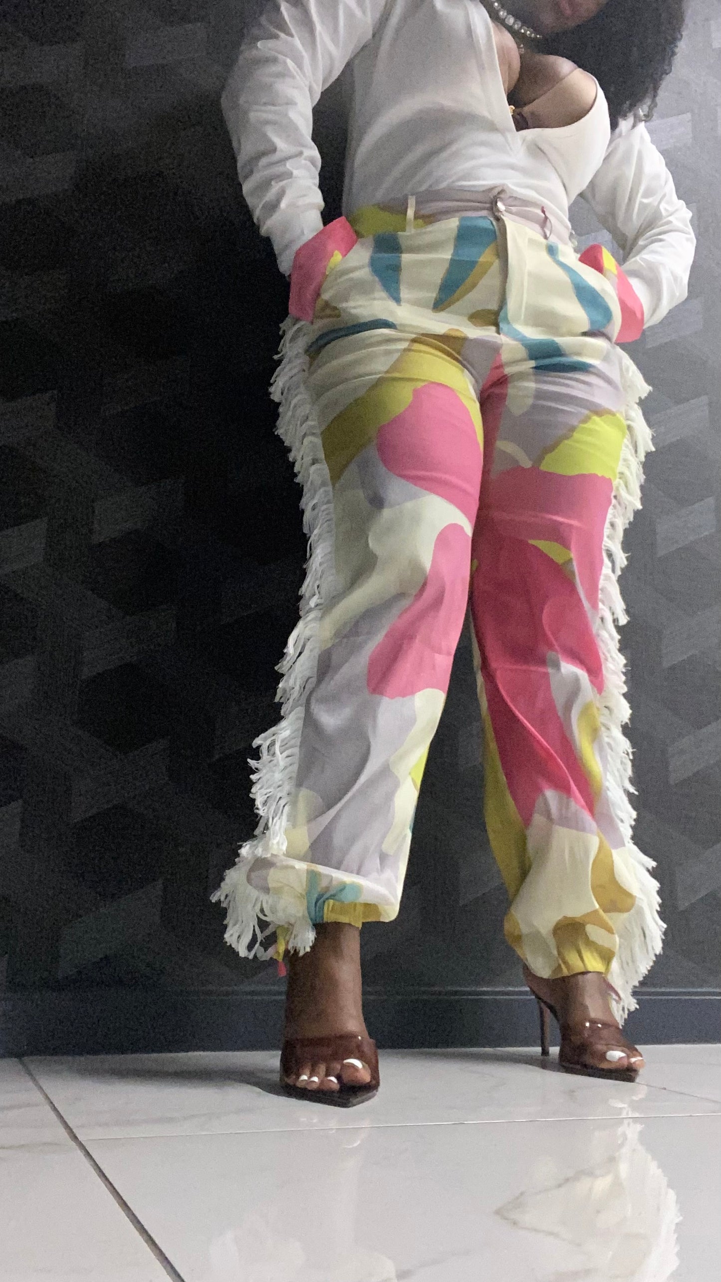 ChicFlow Fringe Side Print Pants