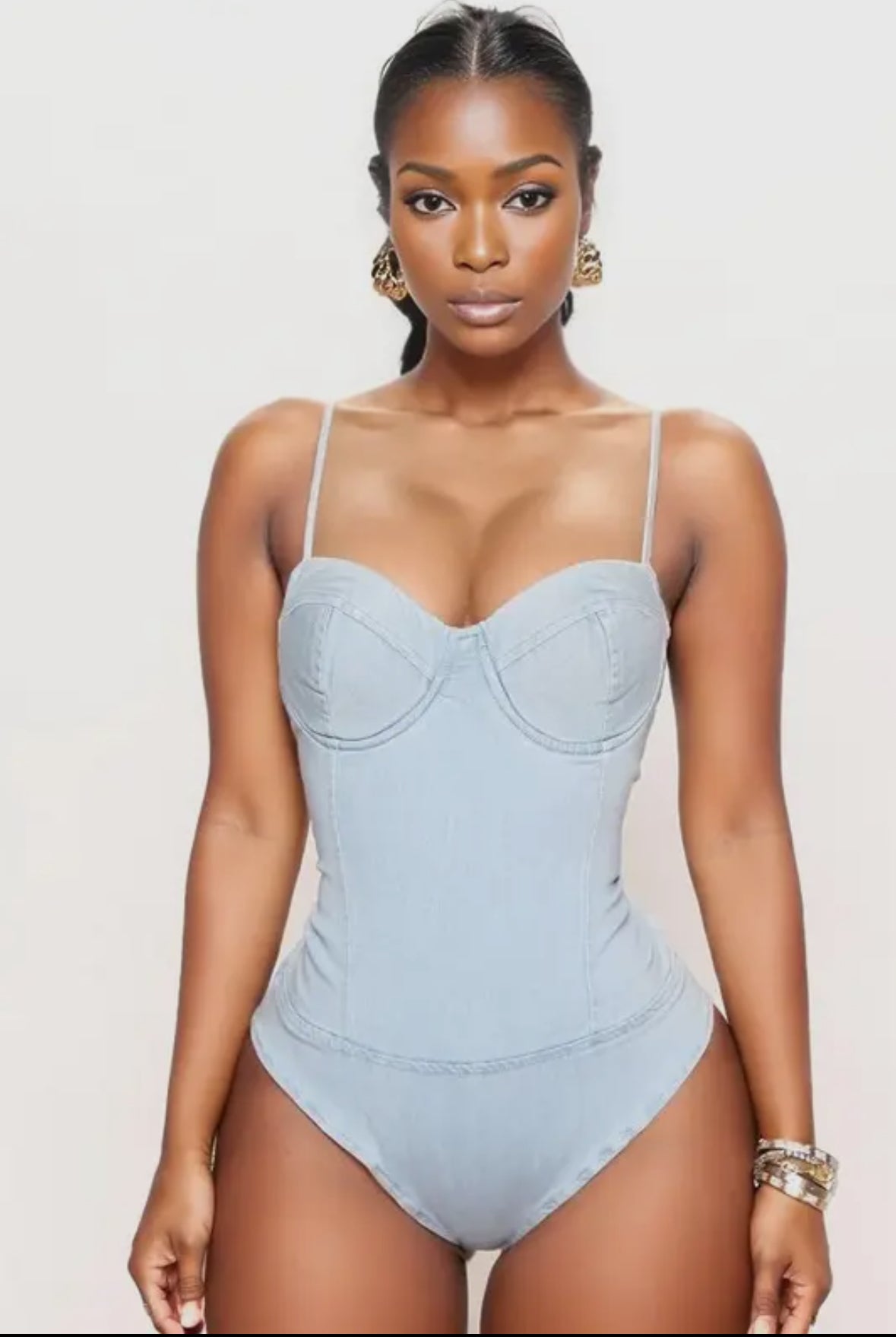 ChicHeart Sweetheart Denim Bodysuit
