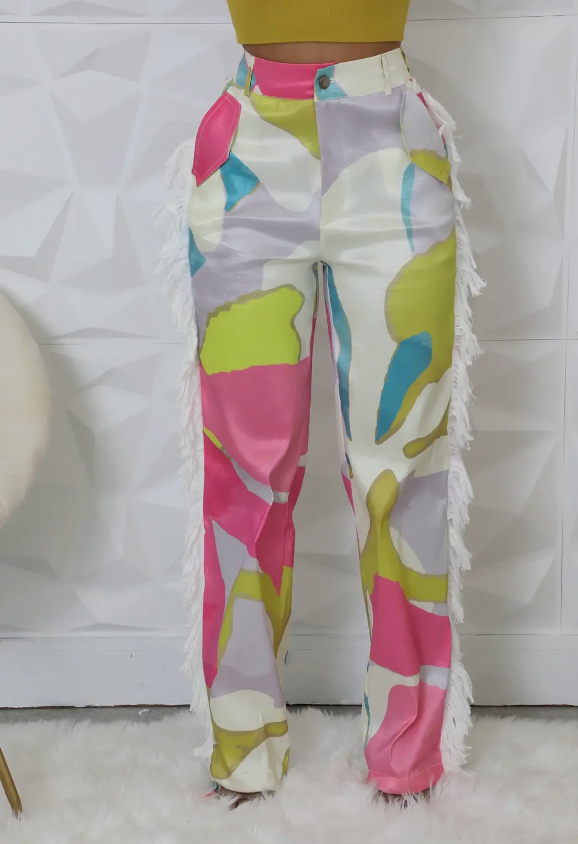 ChicFlow Fringe Side Print Pants