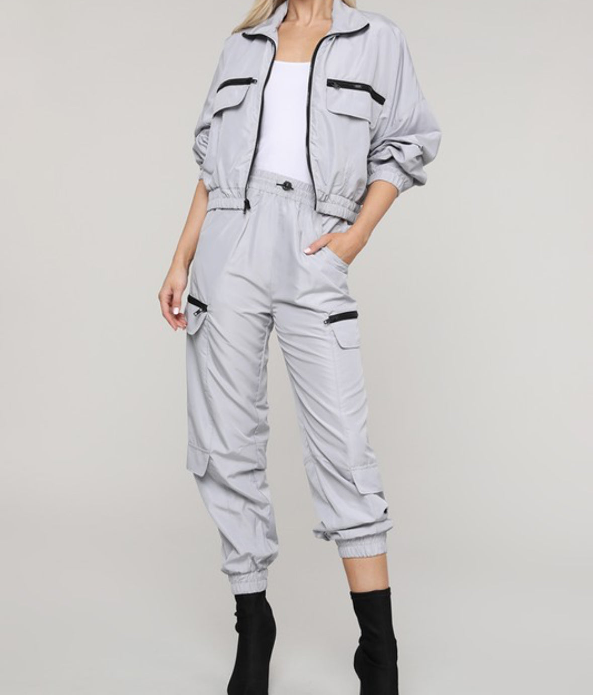 ChicMotion Zip-Up Windbreaker & Jogger Set