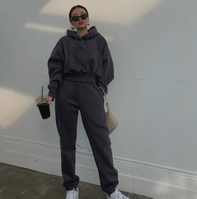 CHIC THE BLACK LABEL DROPPED SHOULDER HOODIE & JOGGERS DAILY SET