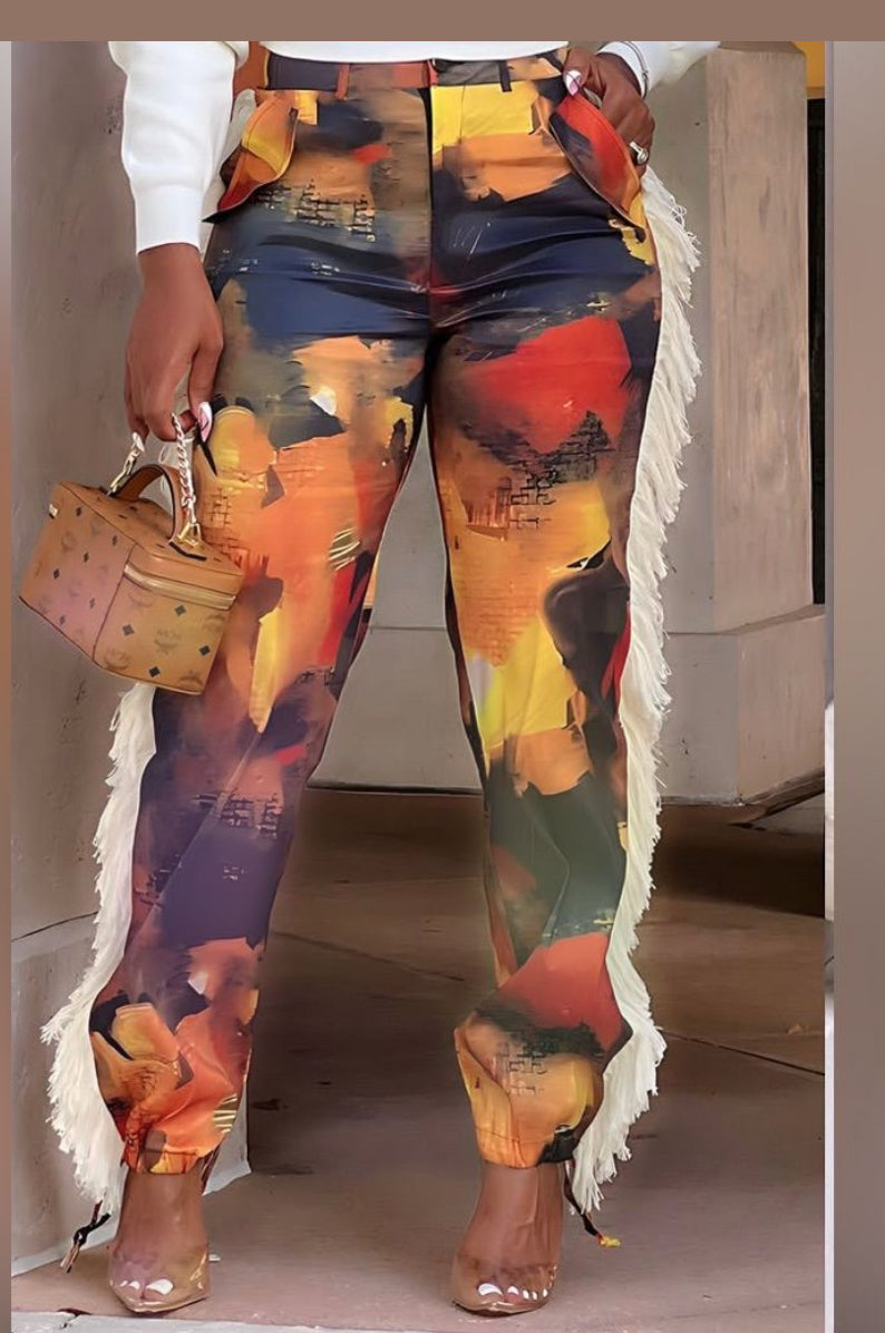 Chic Fringe Flow Pants