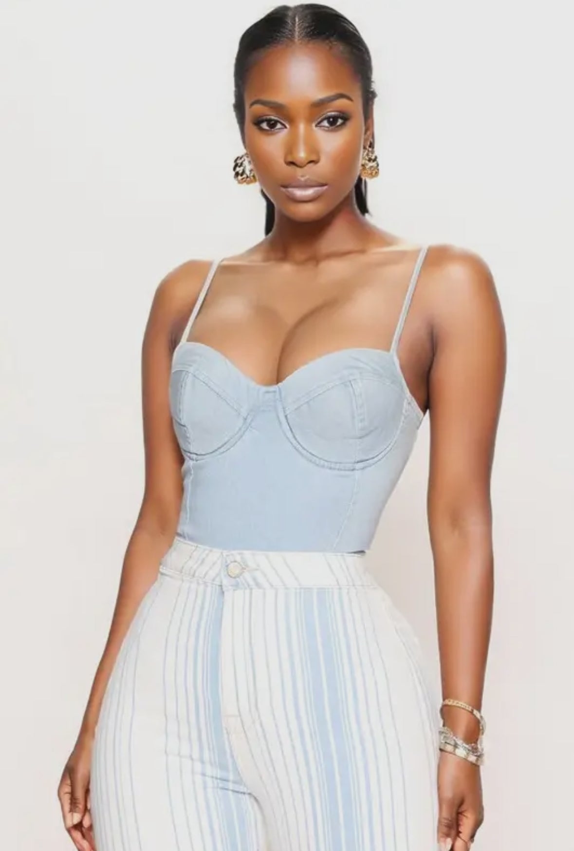 ChicHeart Sweetheart Denim Bodysuit