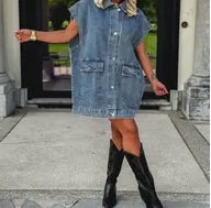 ChicLayer Oversized Denim Vest