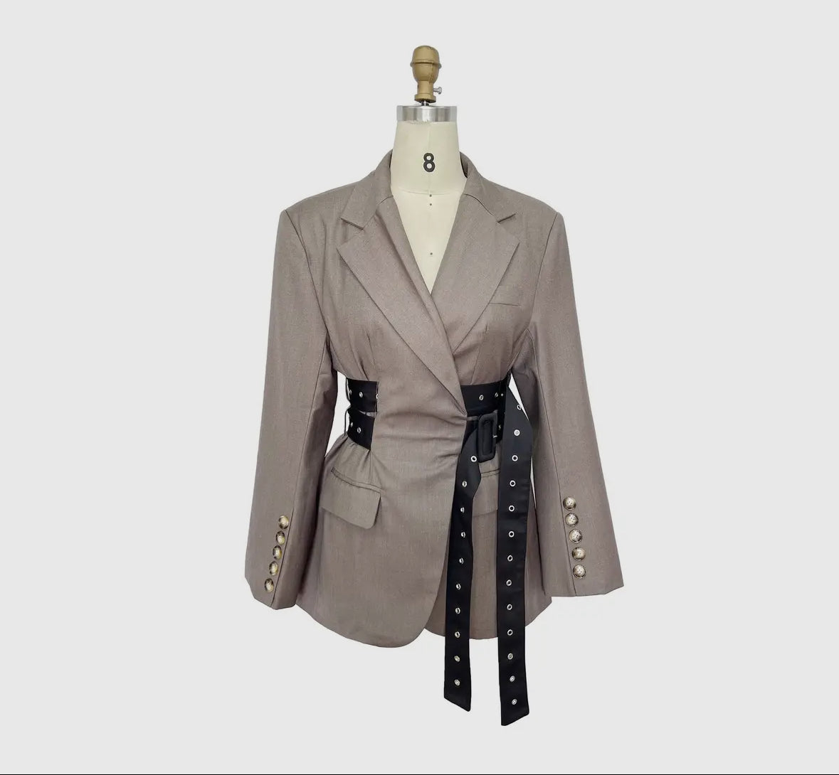 ChicWrap Buttoned Belted Blazer