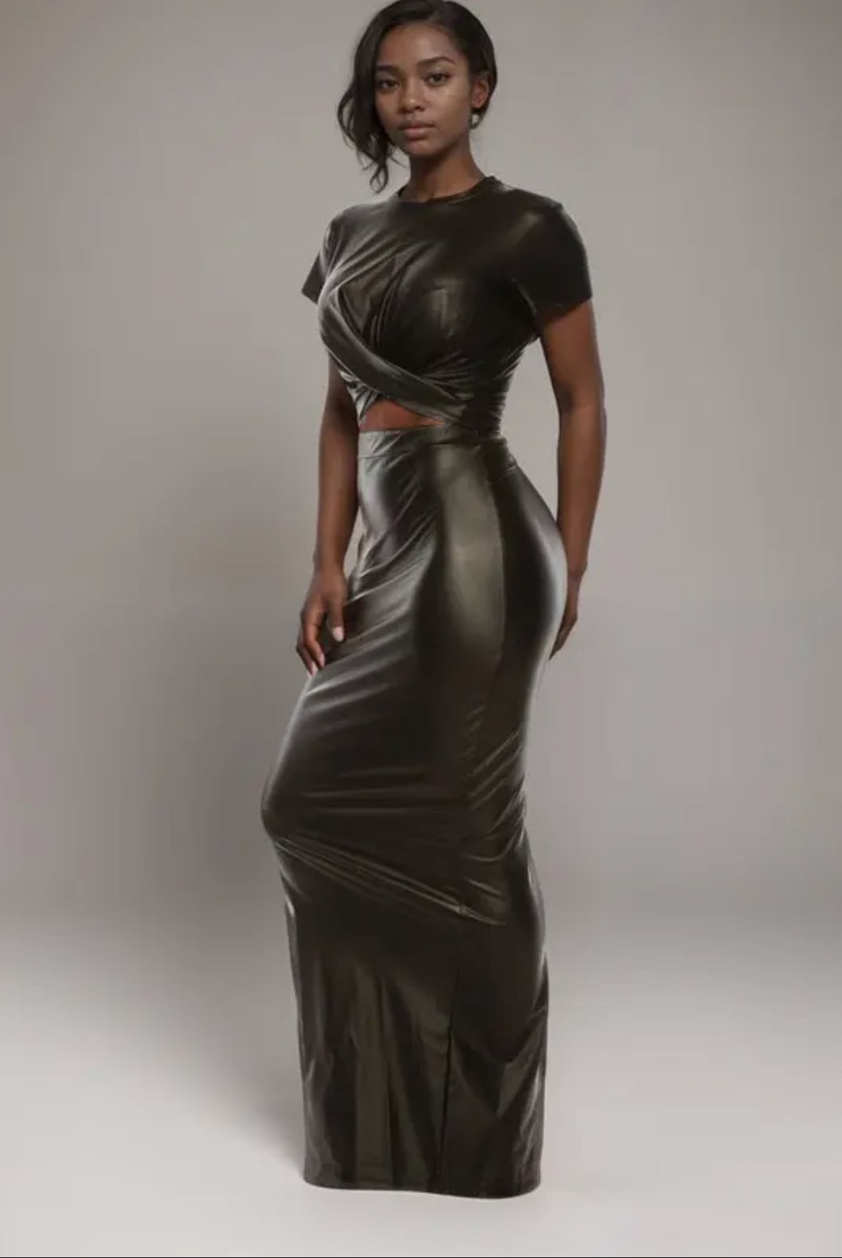 Chic Envy Faux Leather Two-Piece Set
