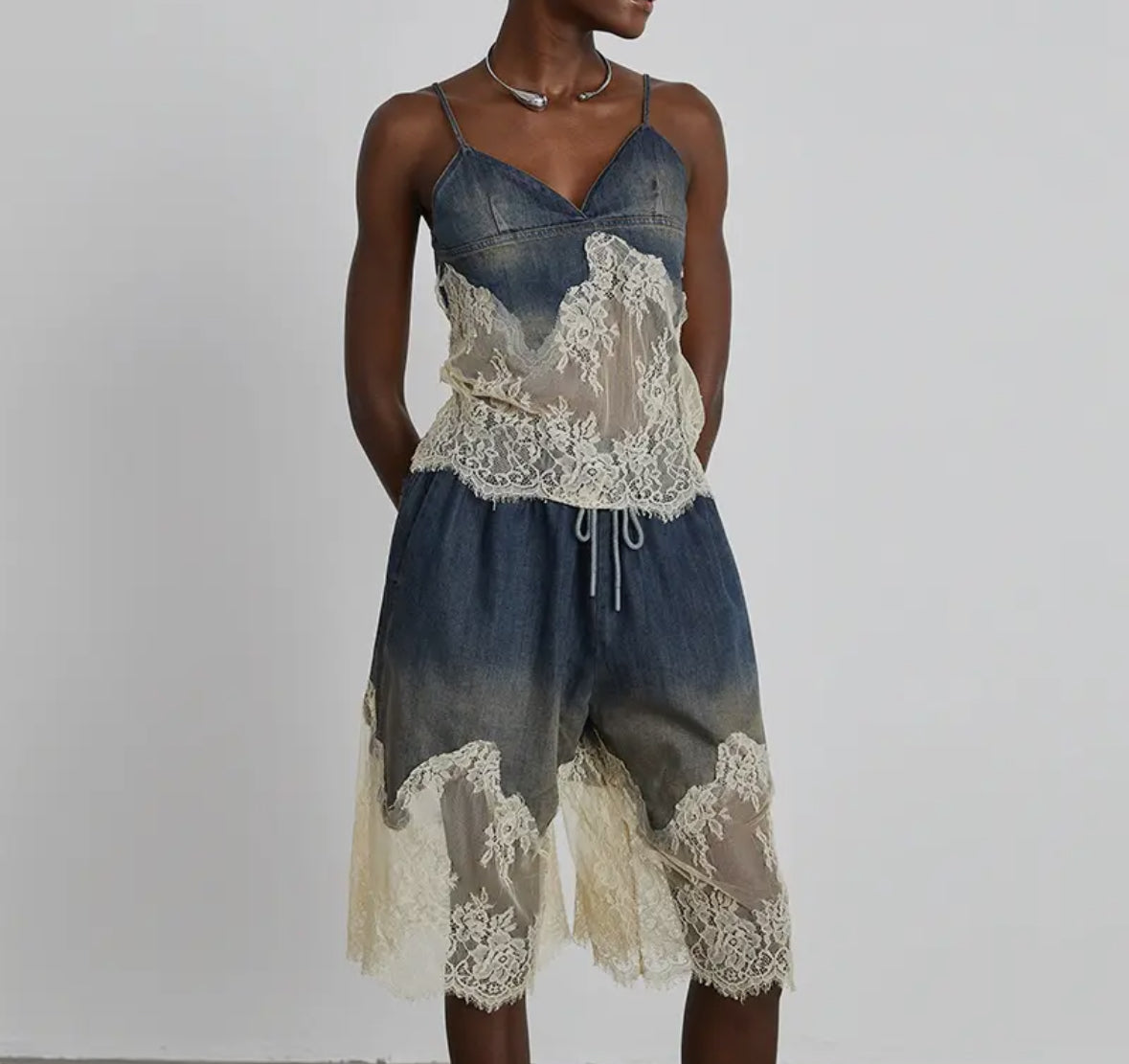 ChicLace Denim Shorts