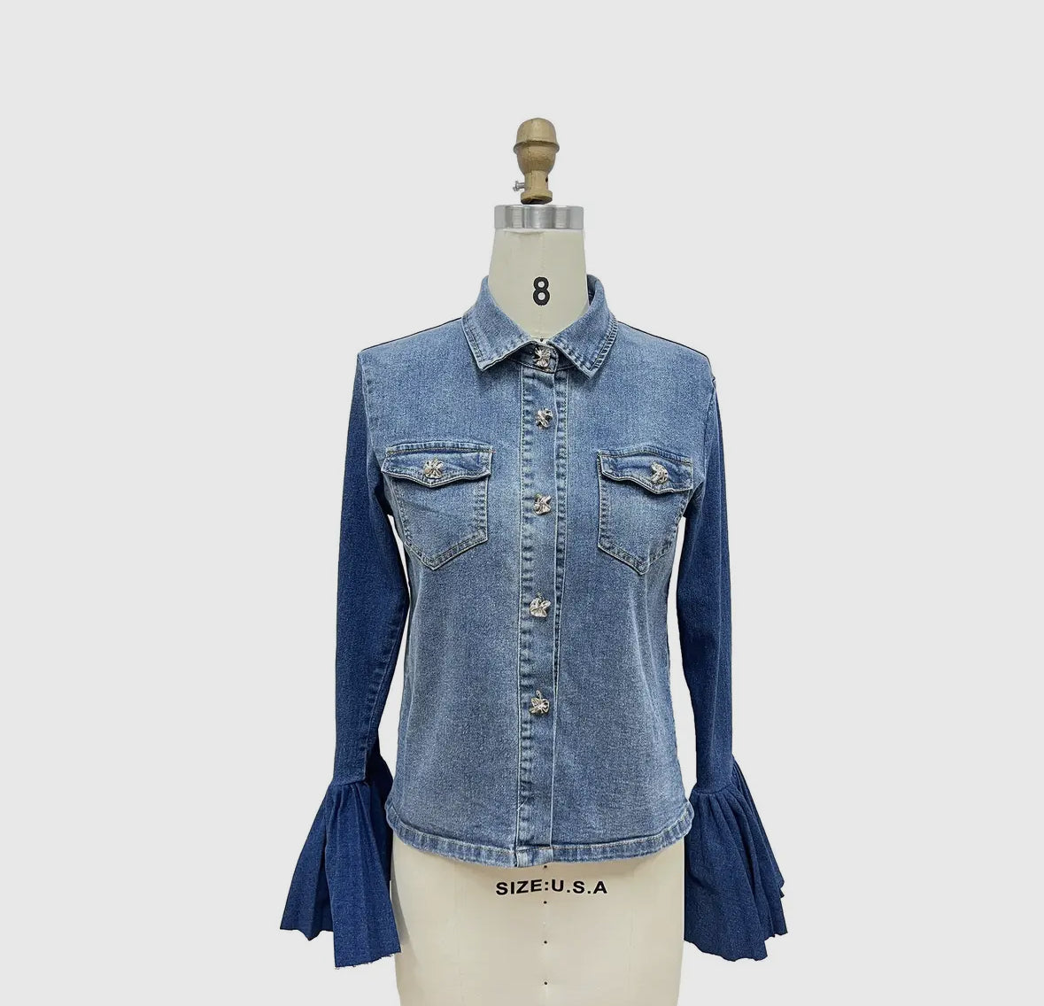 CHIC Bella Denim Bell Sleeve Shirt